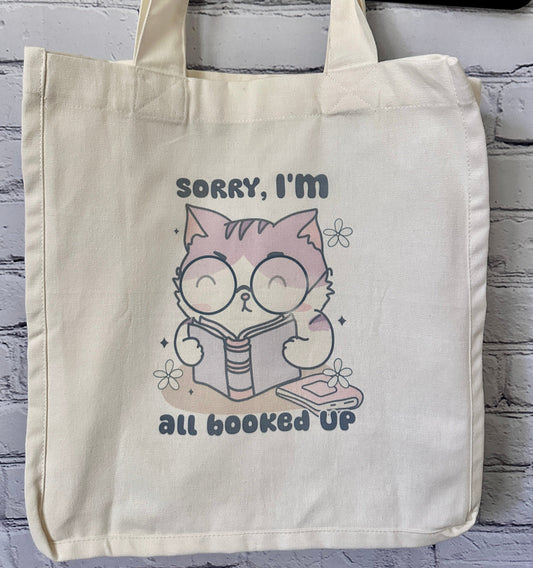 All Booked Up Cat Tote Bag